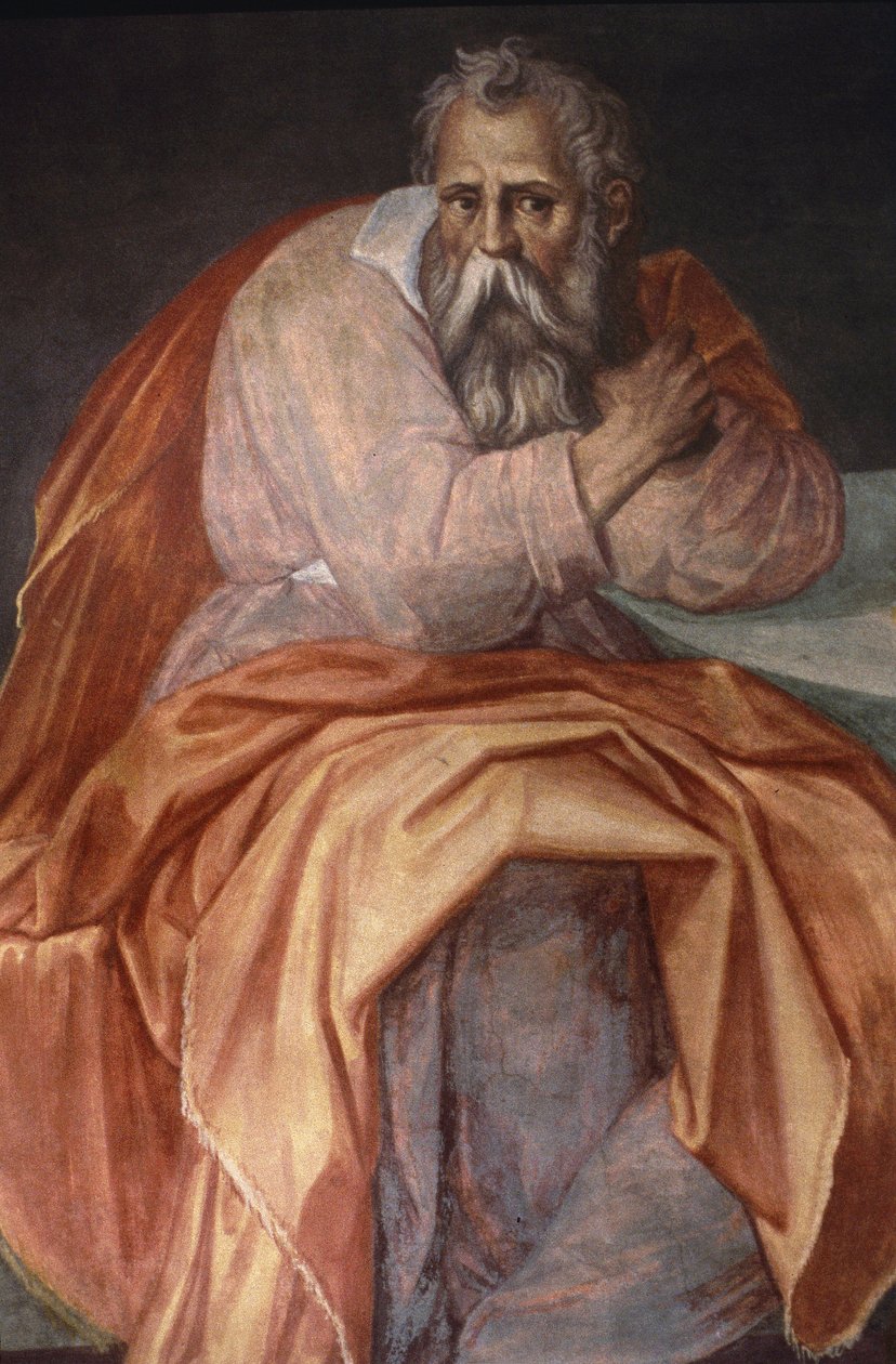 Profeten Jeremiah, Ospedale degli Innocenti, Firenze (fresco) av Alessandro Allori