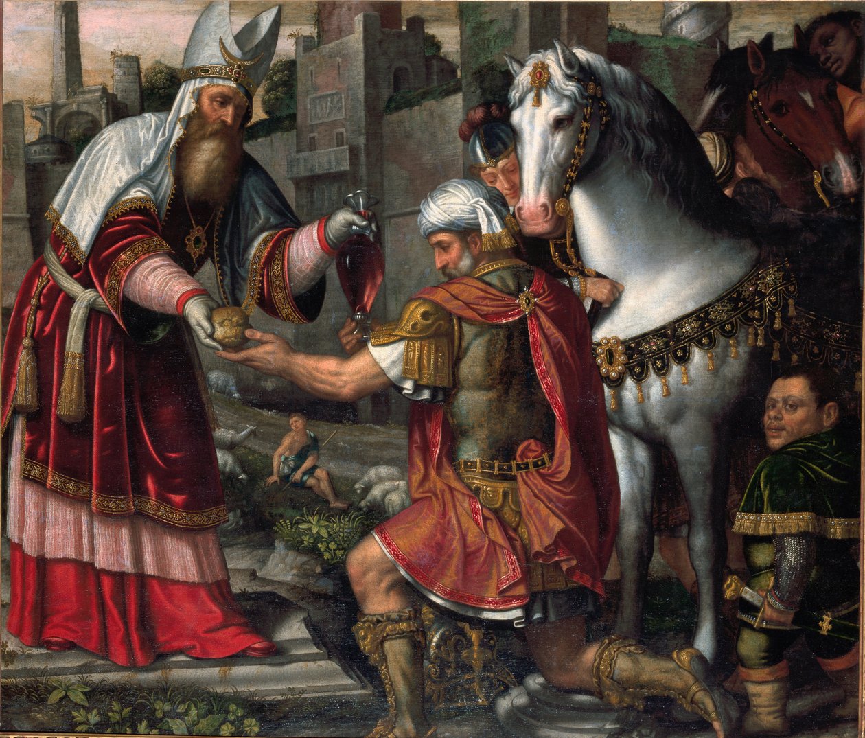 Møte mellom Abraham og Melkisedek (maleri av Alessandro Bonvicino Moretto