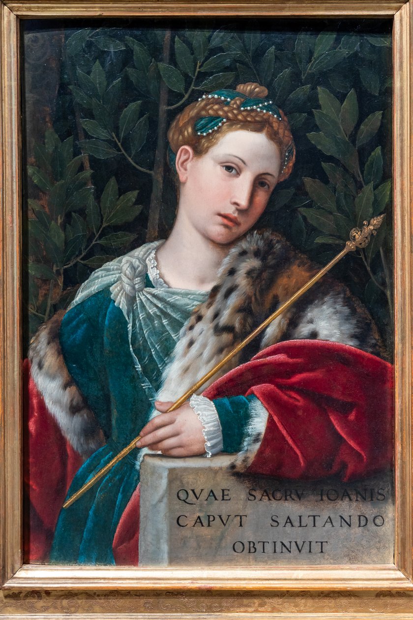 Portrett av en herrekvinne som Salome, ca. 1537 (olje på panel) av Alessandro Bonvicino Moretto