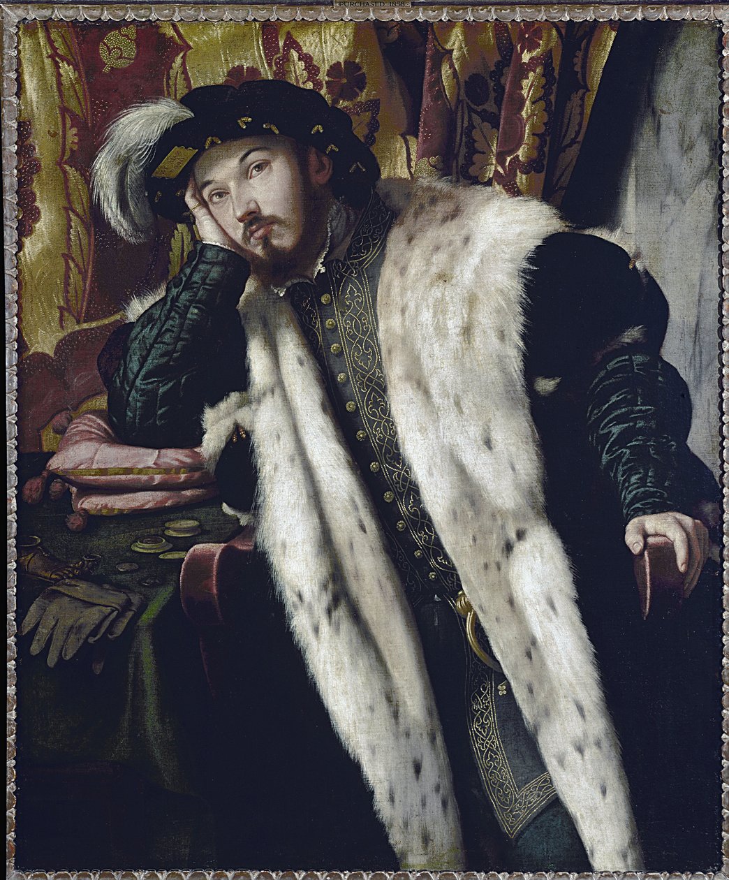 Portrett av greven Cesareso (olje på lerret av Alessandro Bonvicino Moretto