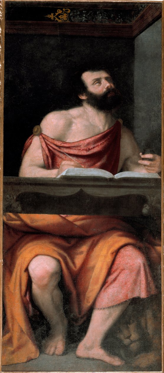 St Mark the Evangelist (olje på lerret av Alessandro Bonvicino Moretto