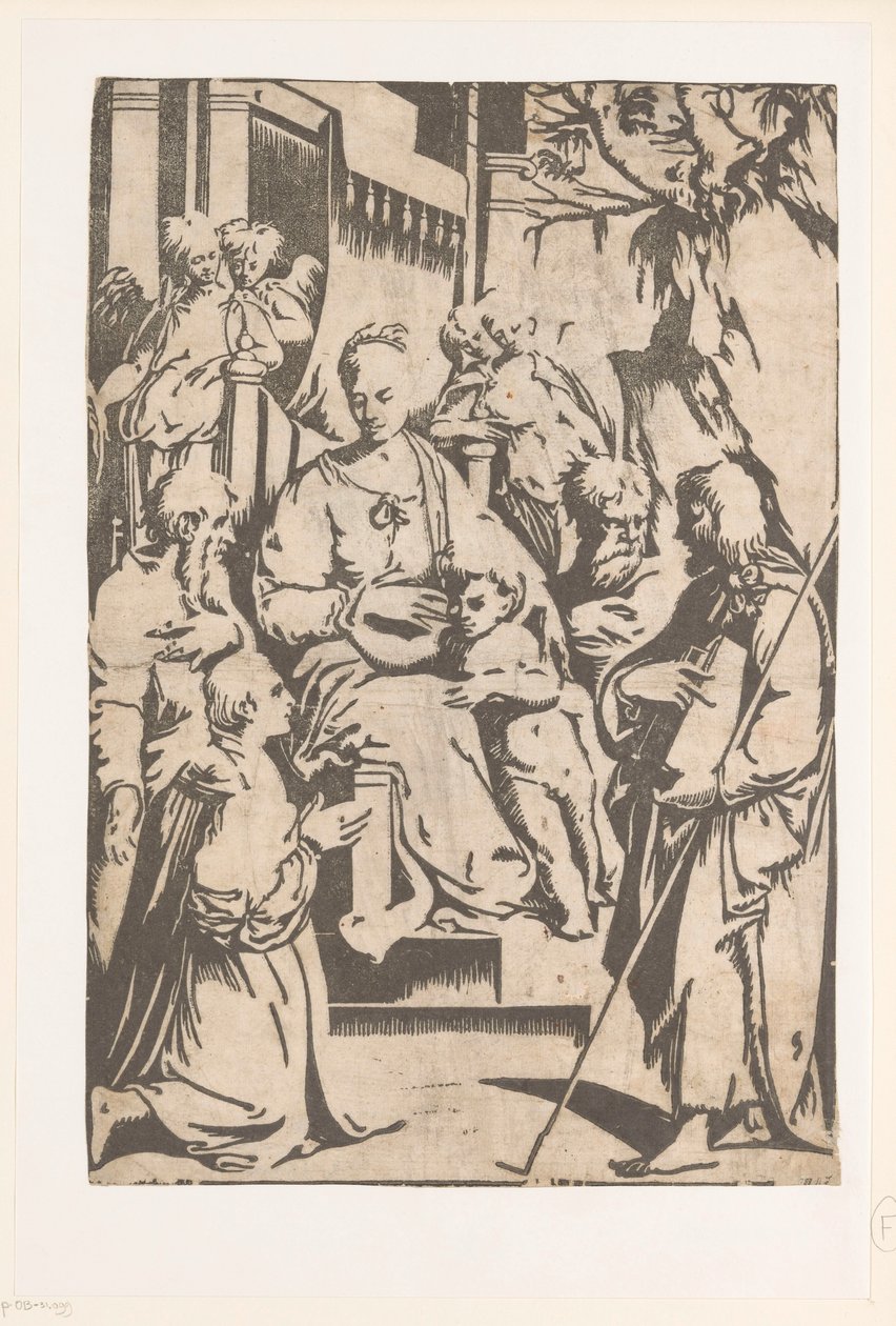 Maria med barn omgitt av helgener av Alessandro Gandini
