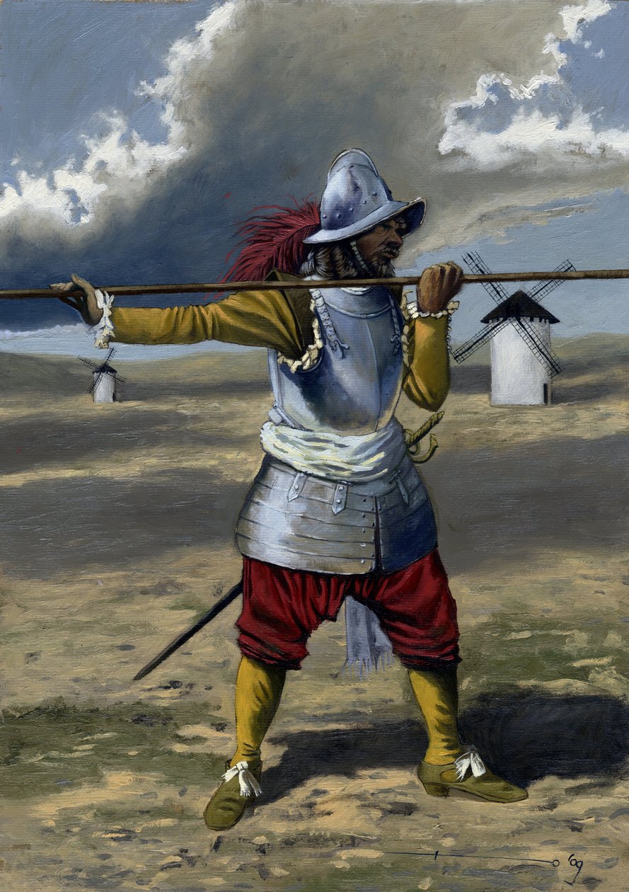 En tercio, piquier av det spanske infanteriet mellom 1534 og 1704. Tegning av Alessandro Lonati av Alessandro Lonati