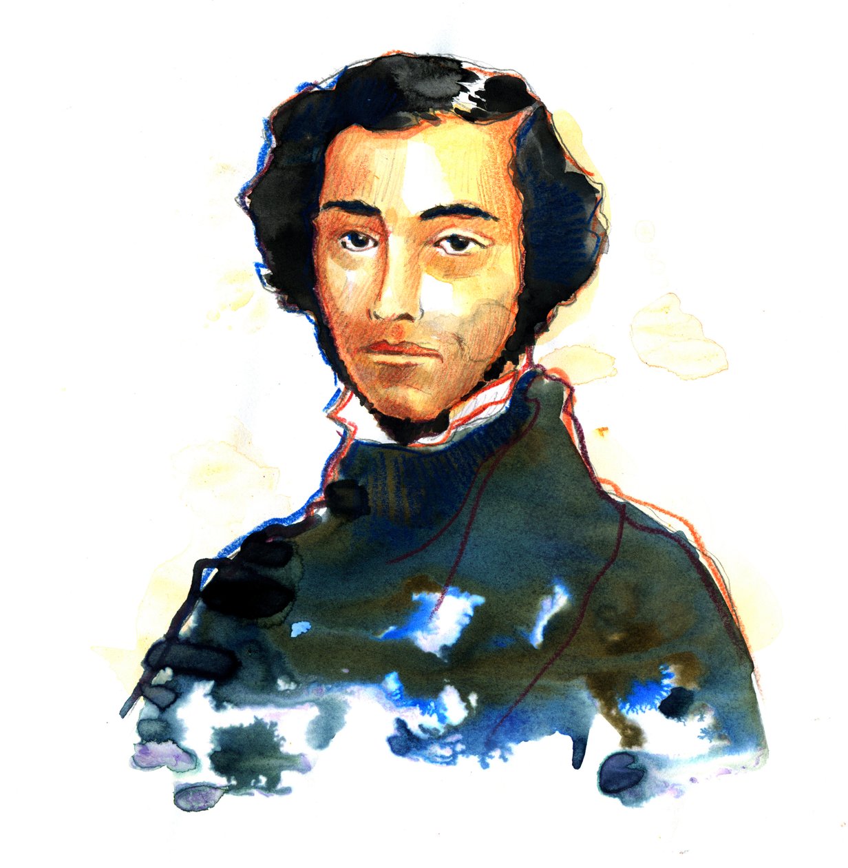 Charles-Alexis-Henri Clerel de Tocqueville (1805-59) - Portrett av Alexis de Tocqueville (Alexis Charles Henri Cleral de Tocqueville) (1805 - 1859), fransk historiker og politiker av Alessandro Lonati