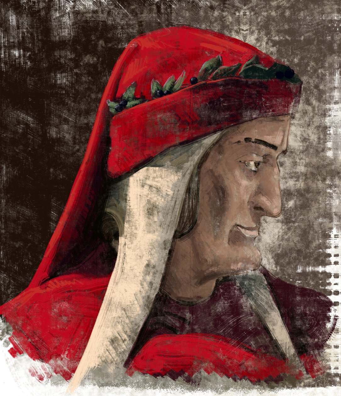 Dante Alighieri (illustrasjon) av Alessandro Lonati