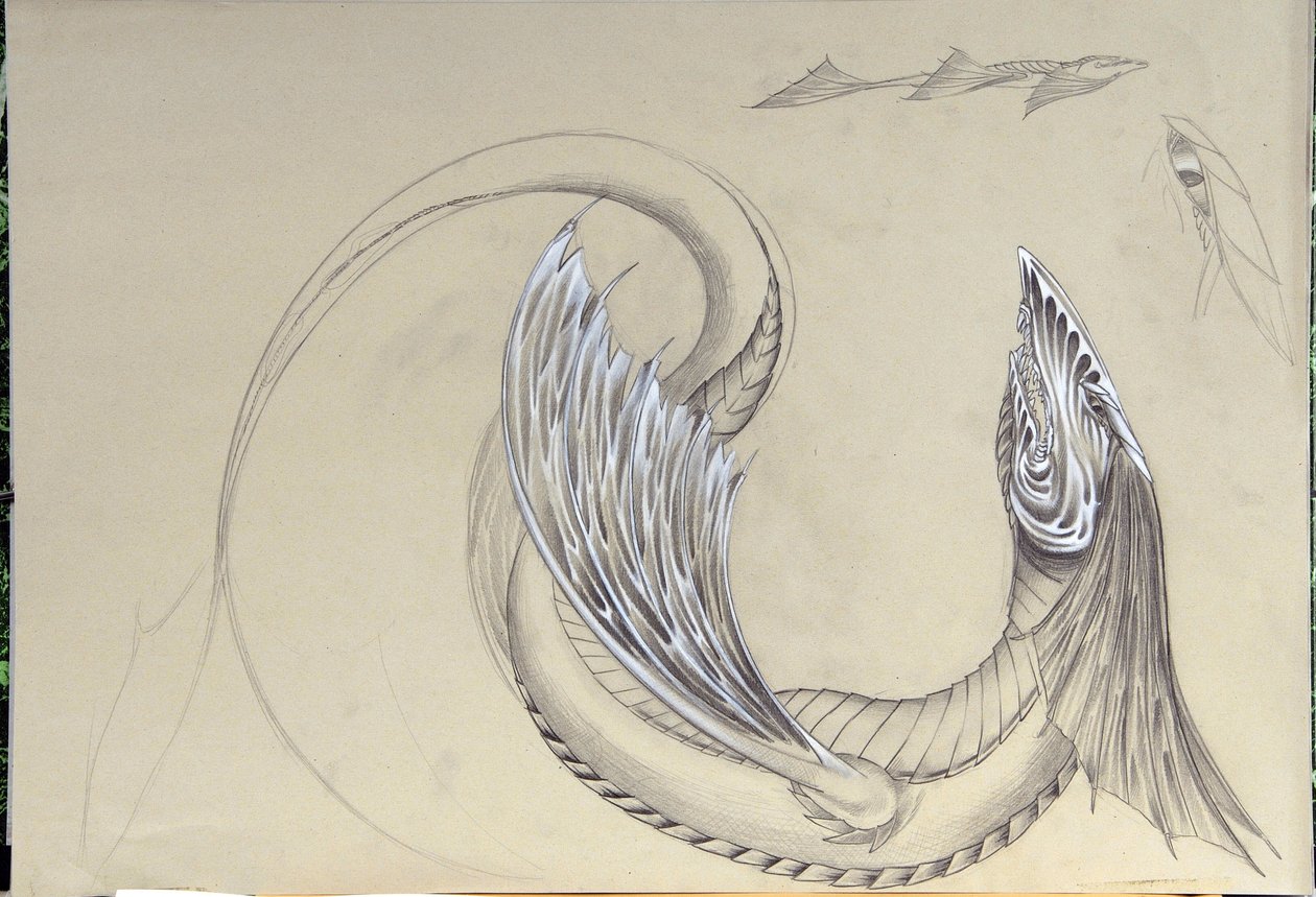 Fantastisk skapning: Sea Dragon. Skisse av Alessandro Lonati av Alessandro Lonati