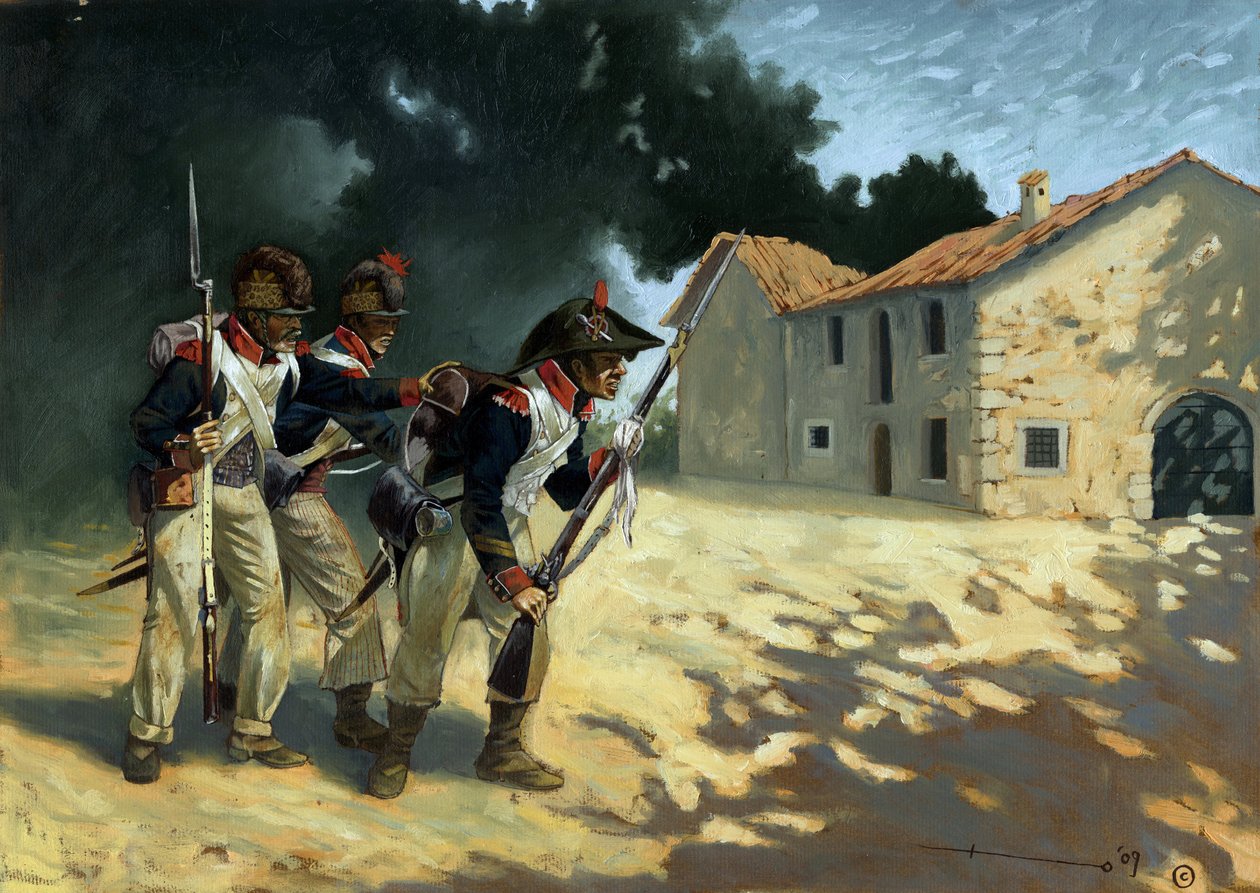 Første imperium: Grenaderer fra det franske infanteriet på patrulje under de italienske felttogene. Tegning av Alessandro Lonati av Alessandro Lonati