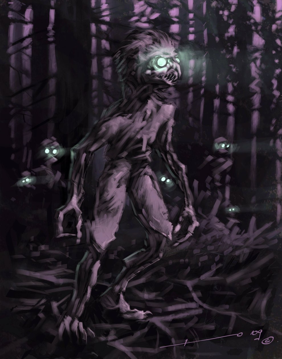 Legendary Creature: Chupacabras, søramerikansk vampyr Tegning av Alessandro Lonati av Alessandro Lonati