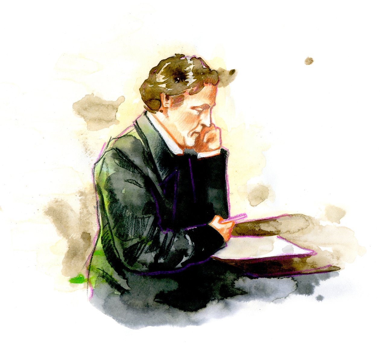Lewis Carroll, engelsk forfatter - portrett av Lewis Carroll (Charles Lutwidge Dodgson av Alessandro Lonati