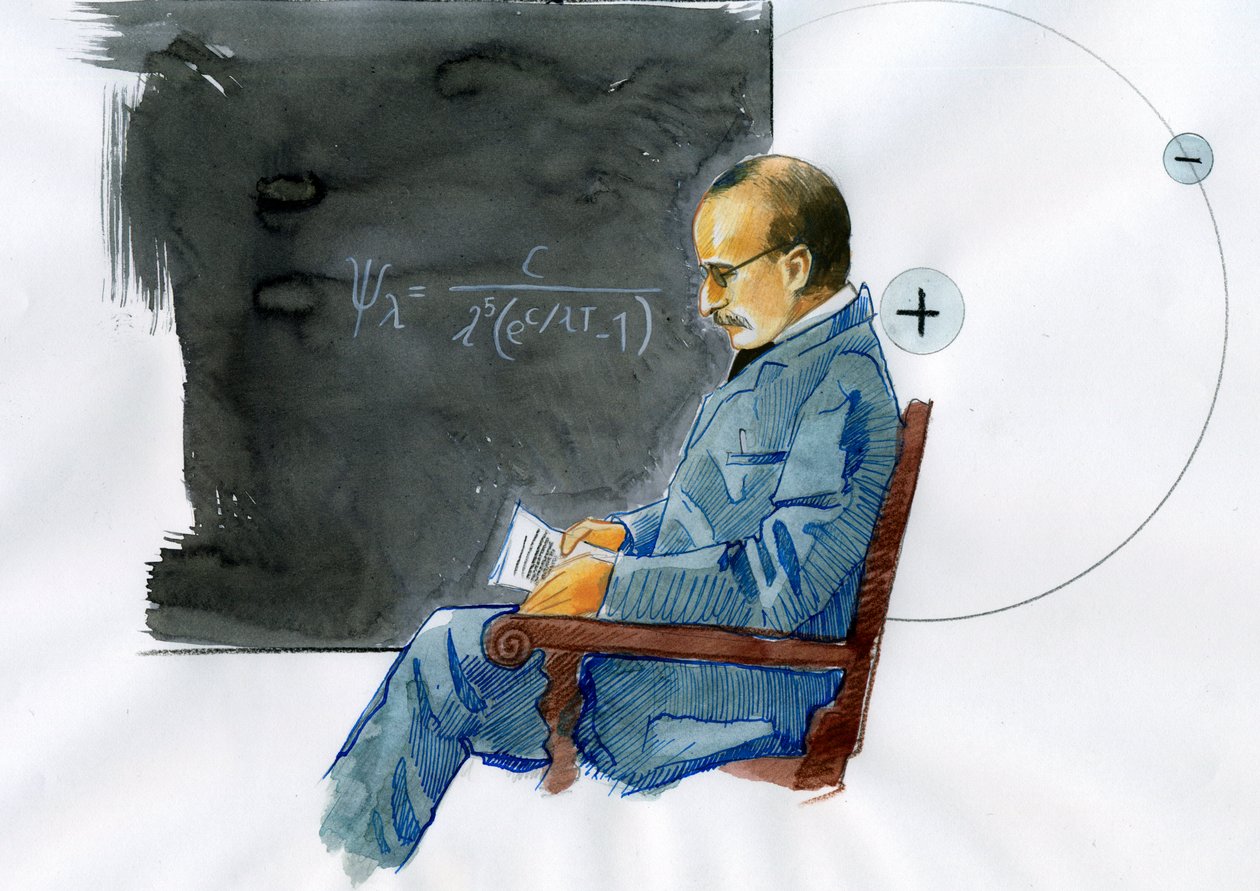 Max Planck , tysk fysiker (Portrett av den tyske fysikeren Max Planck (1868-1947)) av Alessandro Lonati