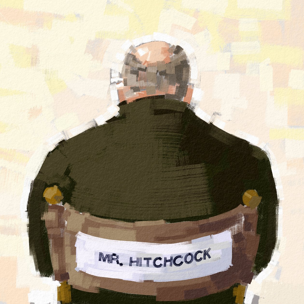 Portrett av regissør Alfred Hitchcock, 2023 (illustrasjon) av Alessandro Lonati