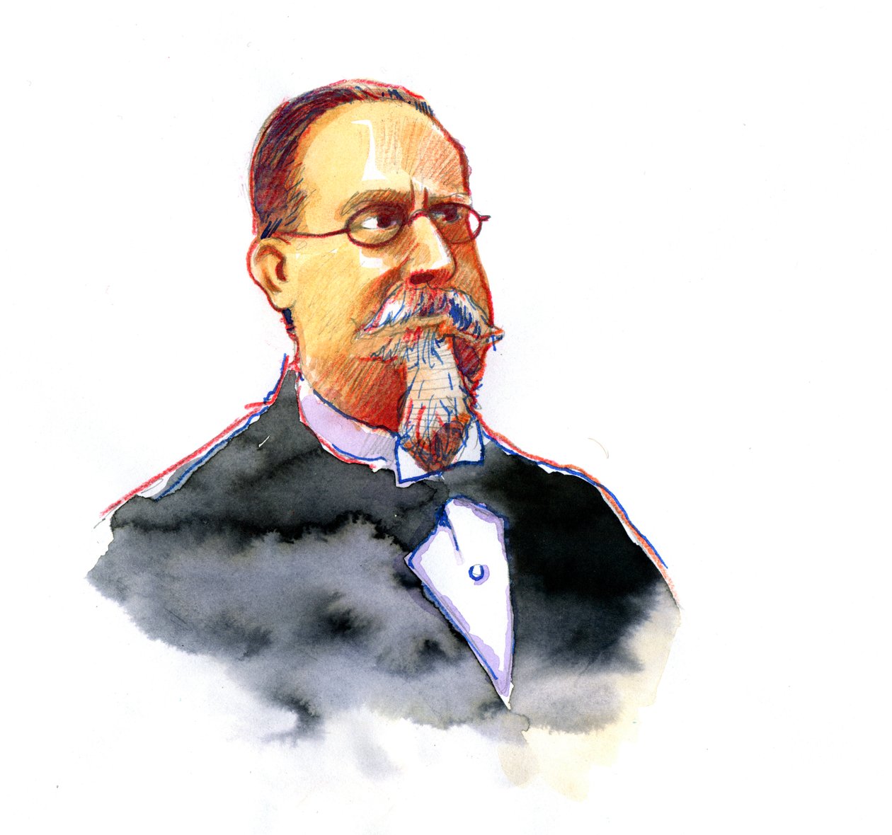 Portrett av Cesare Lombroso (1835-1909) grunnlegger av den italienske skolen for kriminologi (Portrett av Cesare Lombroso italiensk kriminolog og lege, grunnlegger av den italienske skolen for positivistisk kriminologi) av Alessandro Lonati