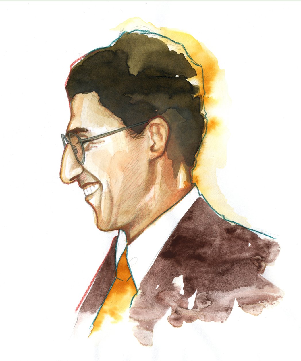 Portrett av Cesare Pavese (1908-1950) - italiensk forfatter - illustrasjon av Alessandro Lonati Â av Alessandro Lonati
