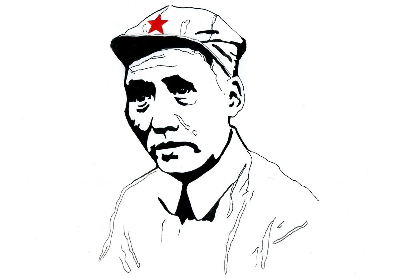 Portrett av kinesisk kommunistisk revolusjonær og grunnleggeren av Folkerepublikken Kina Mao Zedong av Alessandro Lonati