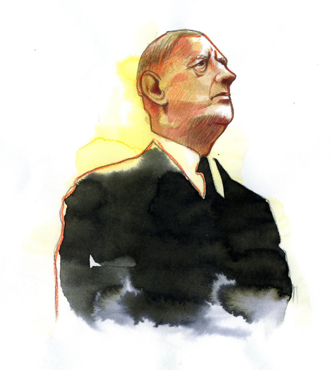 Portrett av general Charles de Gaulle (1890-1970) president 1961 av Alessandro Lonati