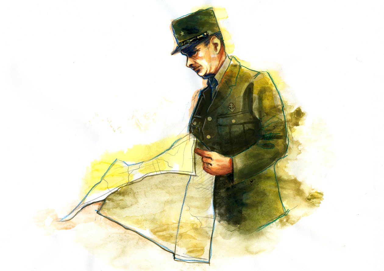 Portrett av general Charles de Gaulle (1890-1970) under andre verdenskrig av Alessandro Lonati