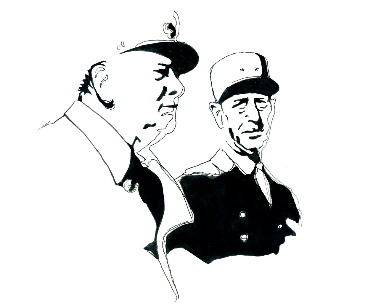 Portrett av general Charles de Gaulle og Winston Churchill av Alessandro Lonati