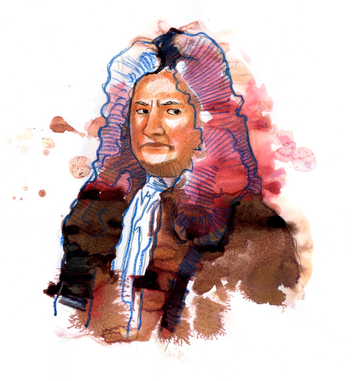 Portrett av Isaac Newton (1642-1727) filosof, matematiker, fysiker, alkymist, astronom og teolog (Portrett av Isaac Newton engelsk fysiker og matematiker) av Alessandro Lonati
