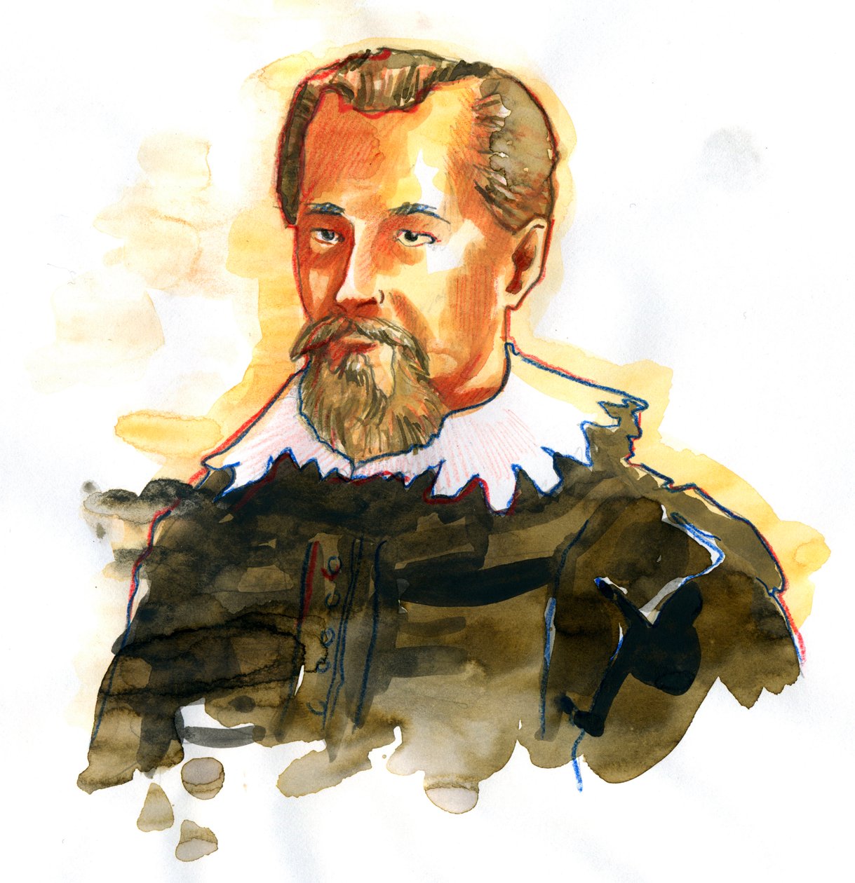 Portrett av Johannes Kepler (eller Keppler) (1571-1630) (Portrett av den tyske matematikeren, astronomen og astrologen Johannes Kepler) av Alessandro Lonati