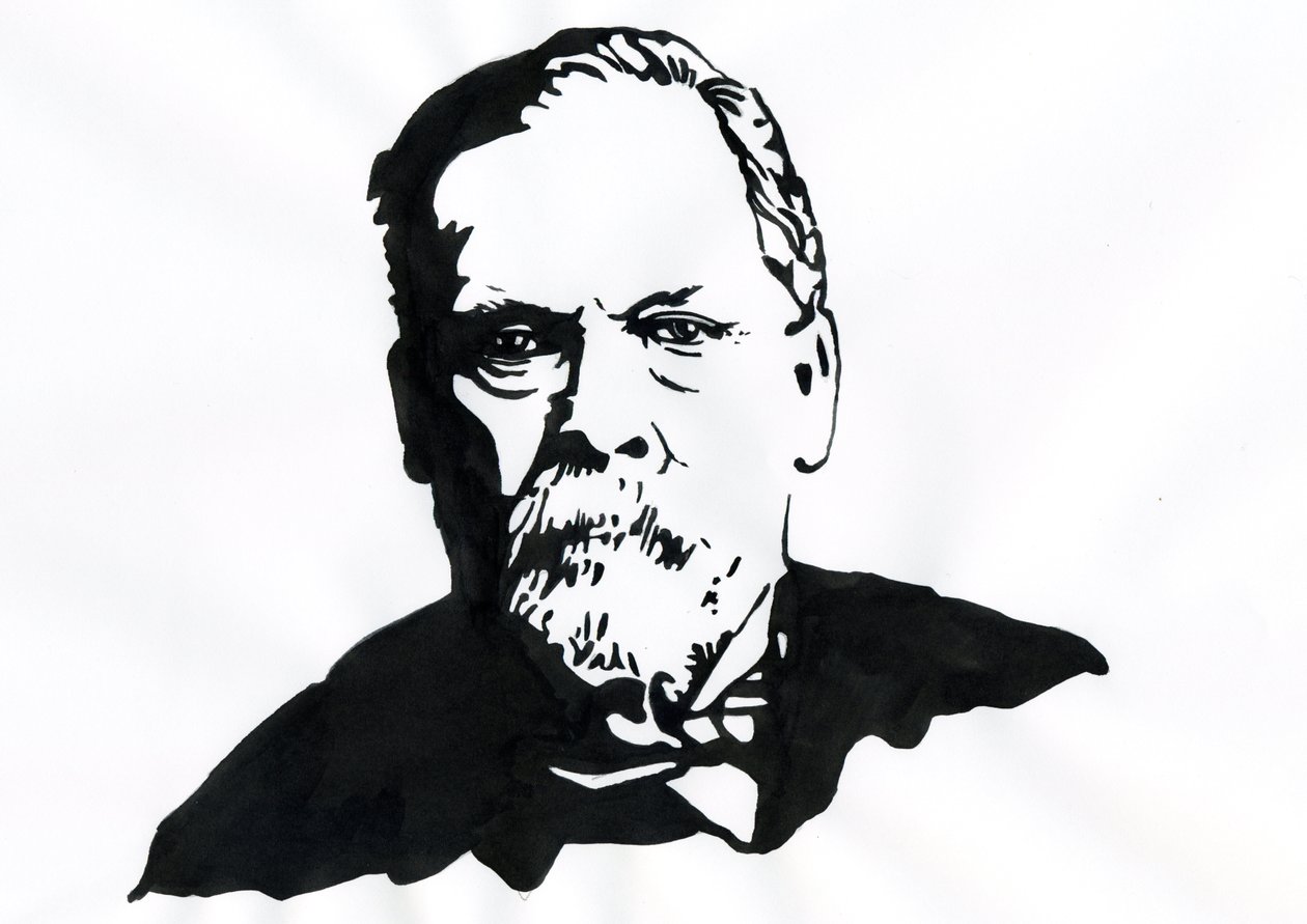Portrett av Louis Pasteur (1822-1895), engelsk kjemiker og mikrobiolog av Alessandro Lonati