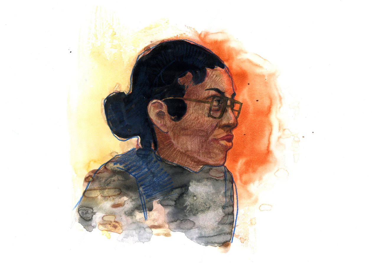 Portrait of Rosa Parks (1913-2005) ikonisk skikkelse i kampen mot rasesegregering i USA (afroamerikansk borgerrettighetsaktivist Rosa Parks) av Alessandro Lonati