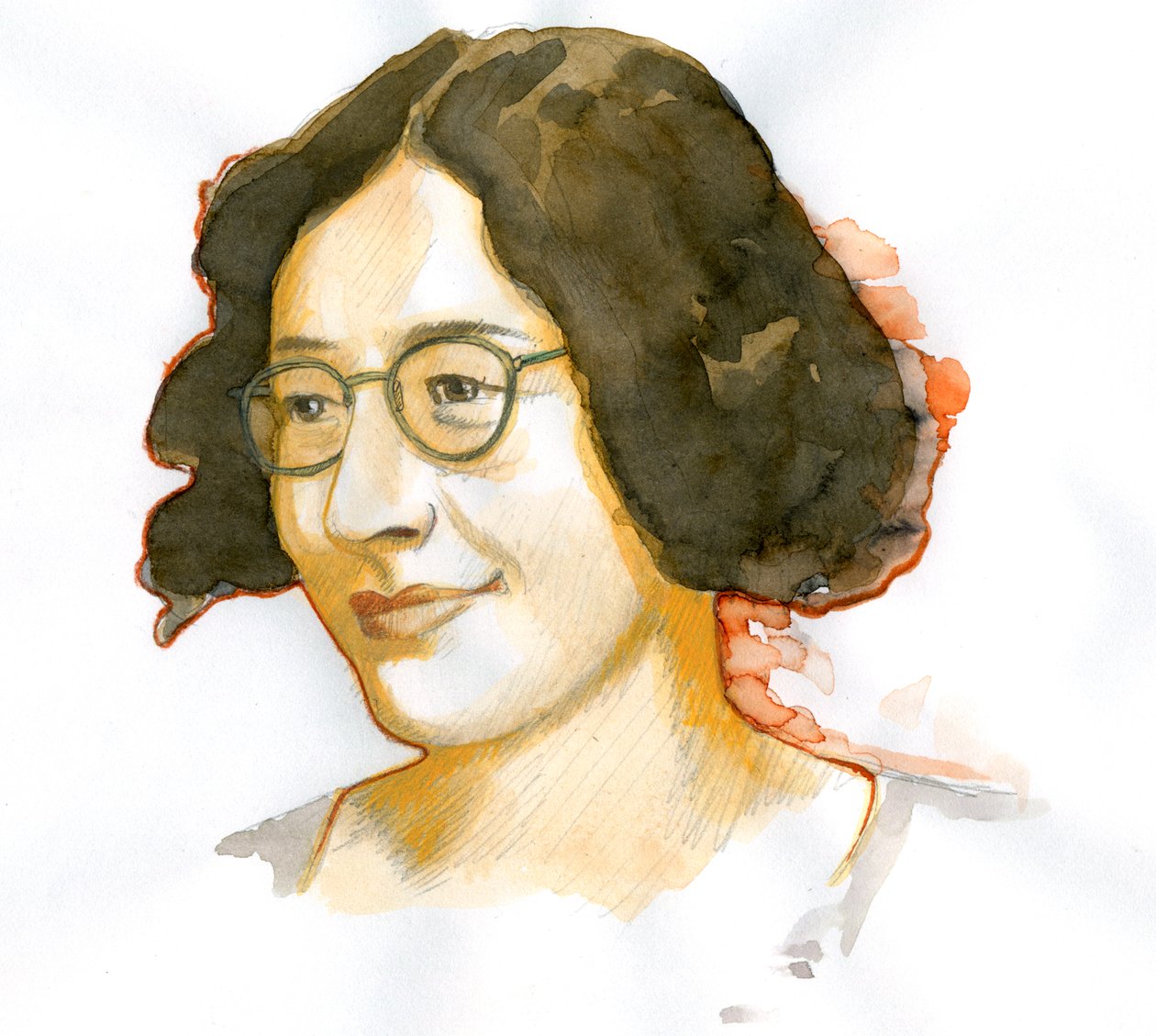 Portrett av Simone Weil (akvarell på papir) av Alessandro Lonati
