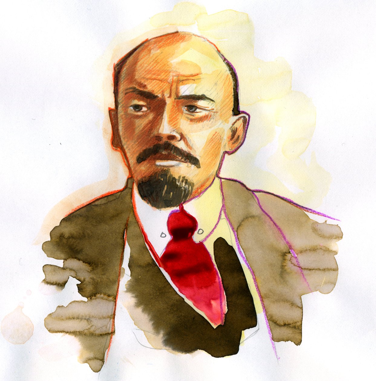 Portrett av Vladimir Lenin (Lenin) (1870-1924), russisk politiker og revolusjonær av Alessandro Lonati