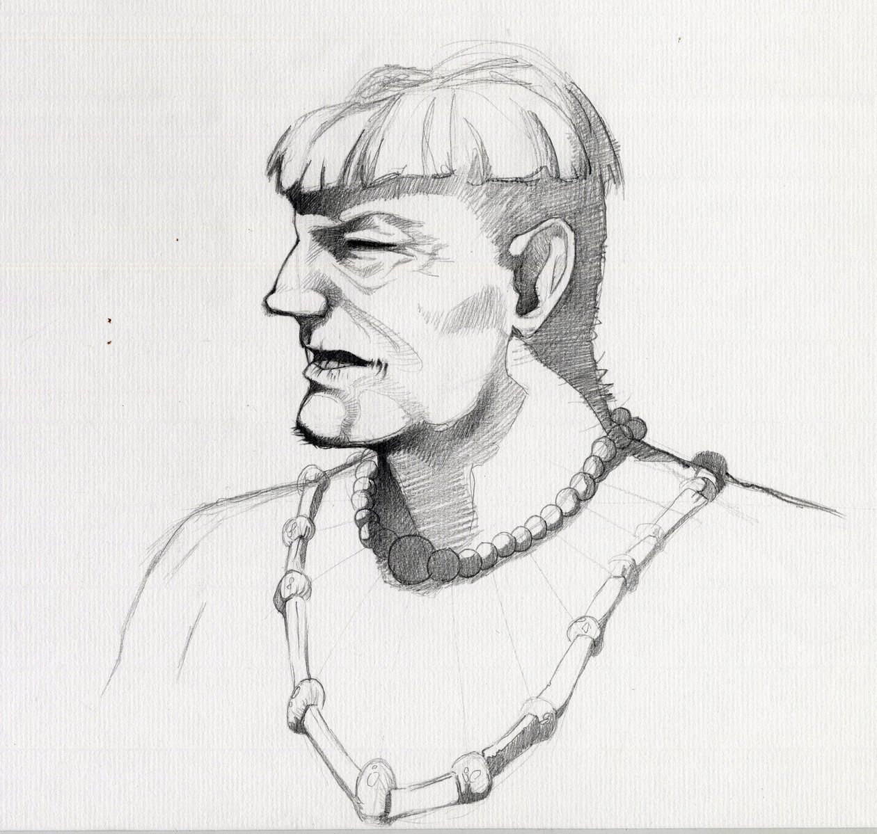 Portrett av en pirat (privat) eller byste av en sjømann. Tegning av Alessandro Lonati. av Alessandro Lonati