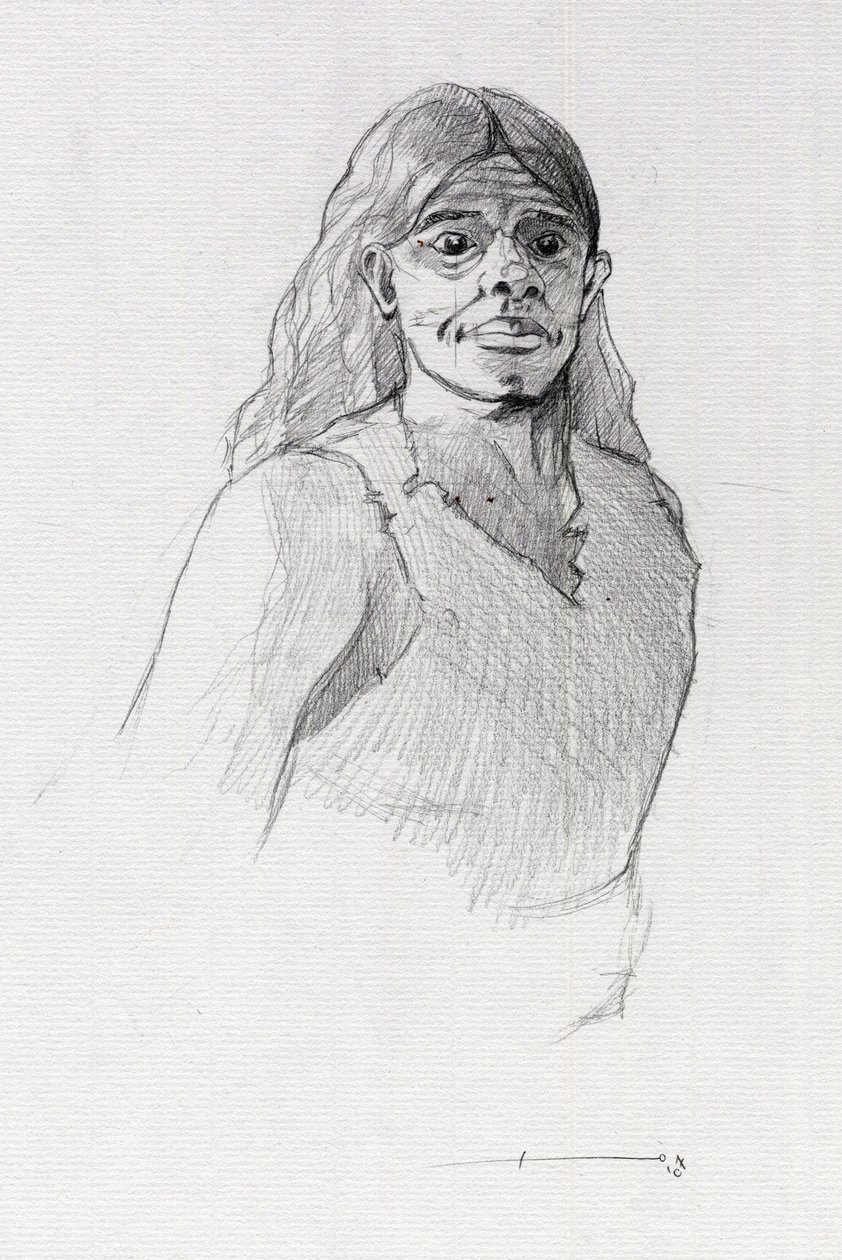 Portrett av en pirat (privat) eller byste av en sjømann. Tegning av Alessandro Lonati. av Alessandro Lonati