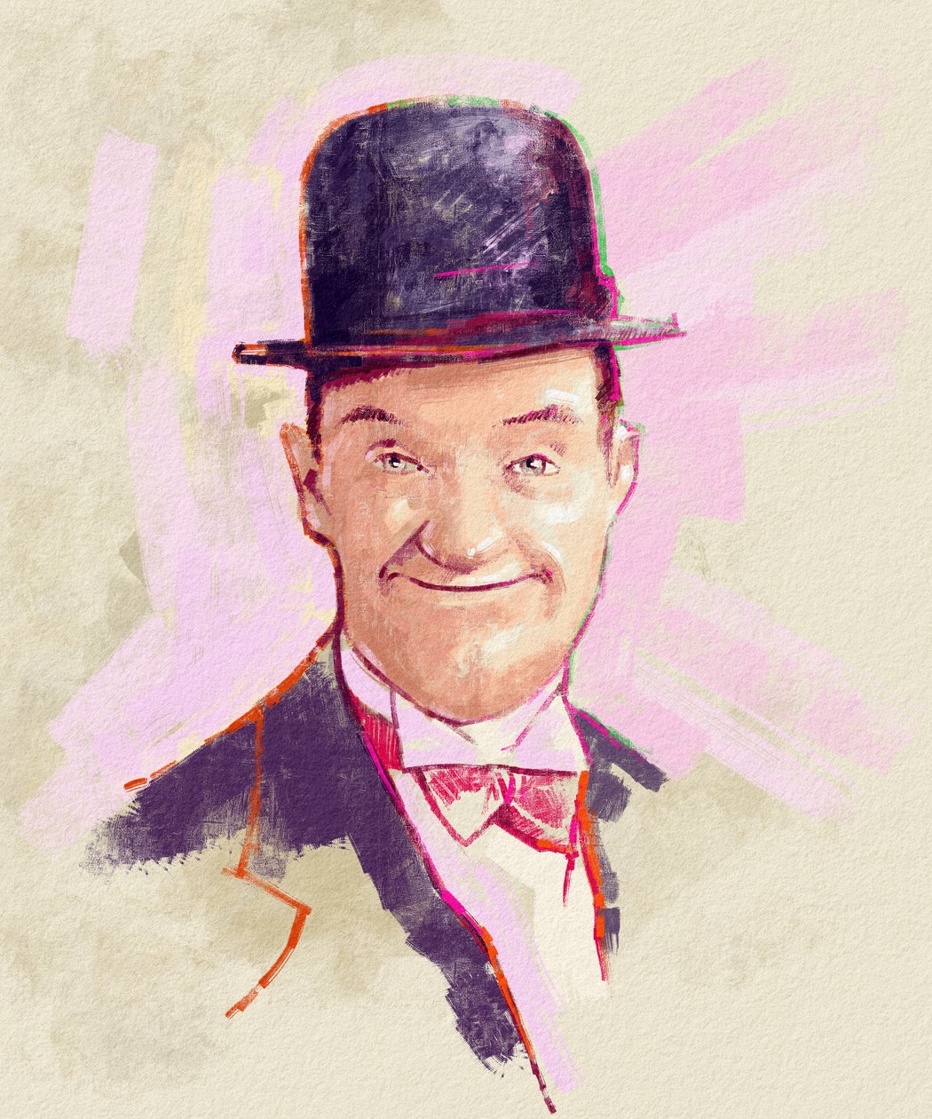 Portrett av komiker Stan Laurel (illustrasjon) av Alessandro Lonati