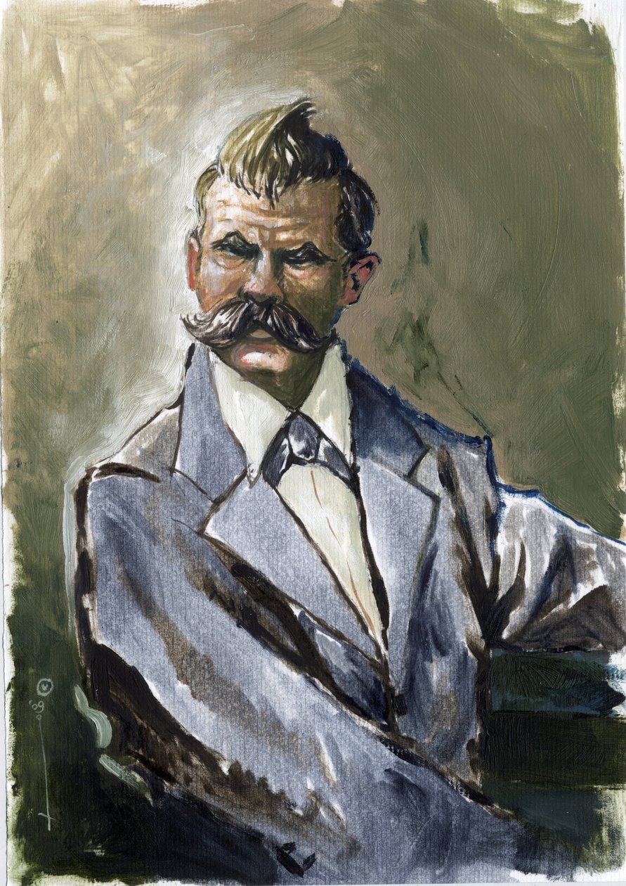 Portrett av den tyske filosofen Friedrich Nietzsche (1844-1900). av Alessandro Lonati