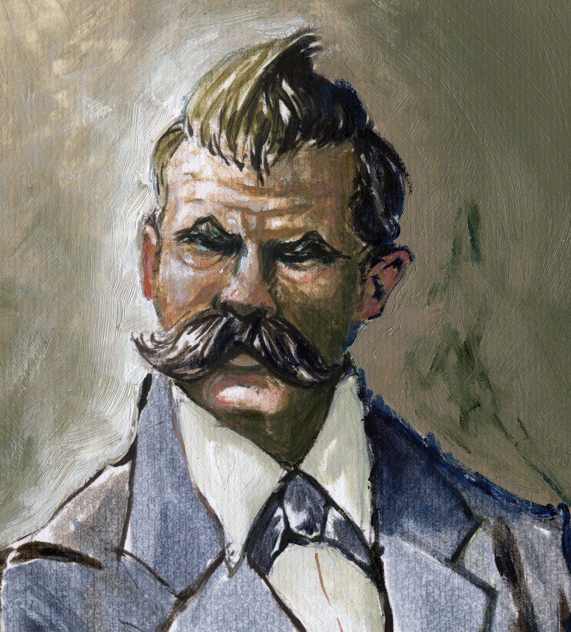 Portrett av den tyske filosofen Friedrich Nietzsche (1844-1900). av Alessandro Lonati