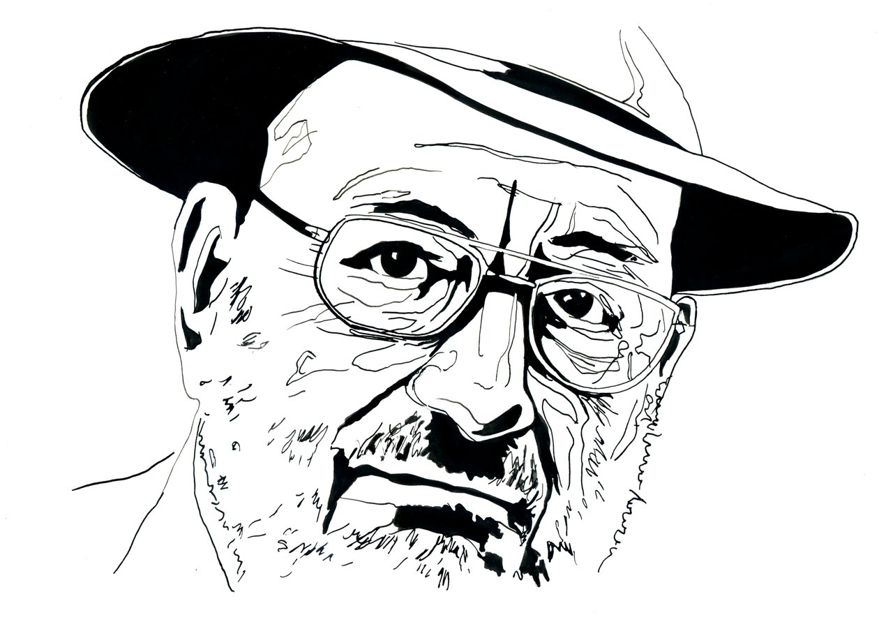 Portrett av den italienske intellektuellen Umberto Eco (1932-2016) av Alessandro Lonati