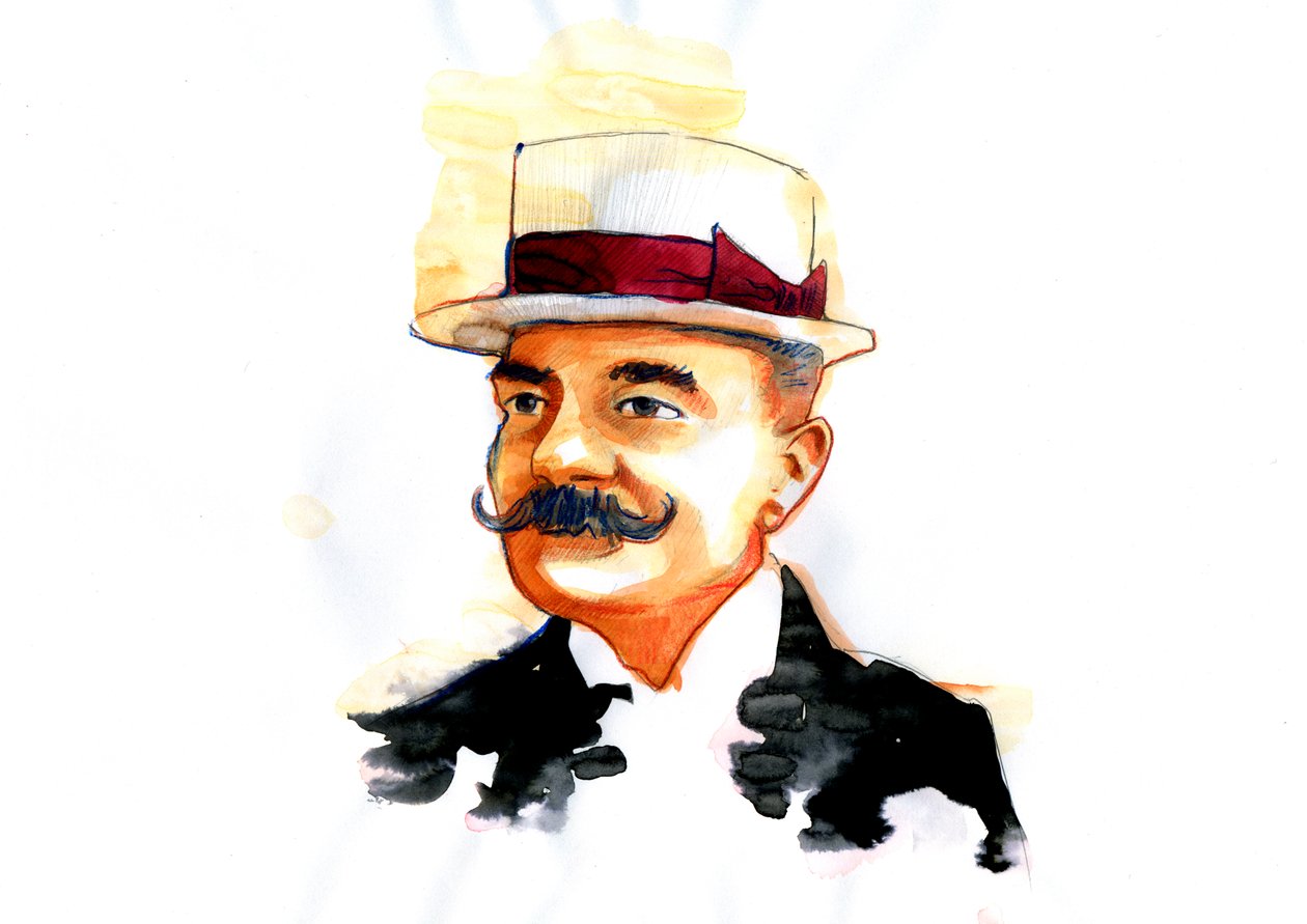 Portrett av den italienske forfatteren Emilio Salgari (1863-1911) av Alessandro Lonati