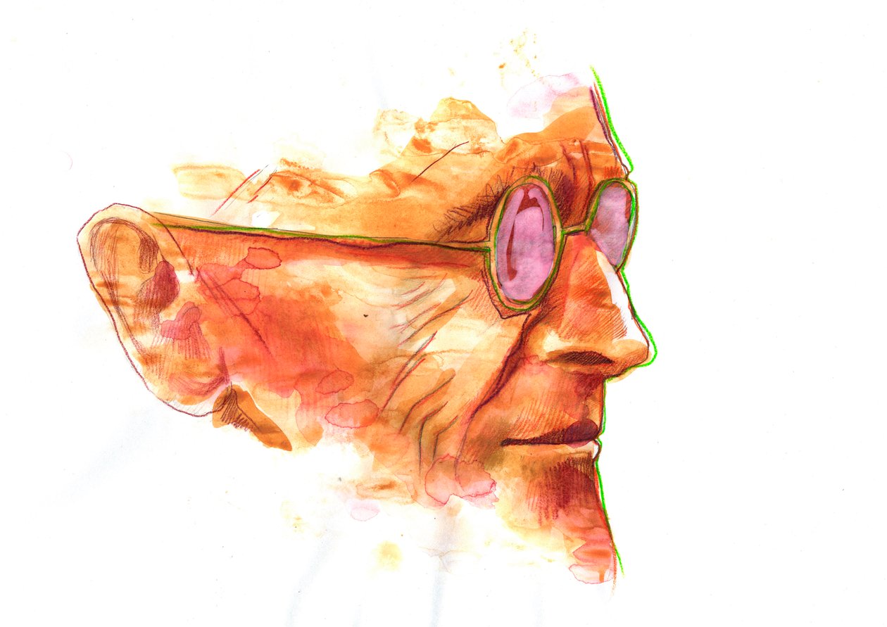 Portrett av forfatteren Hermann Hesse (1877-1962) Tegning av Alessandro Lonati