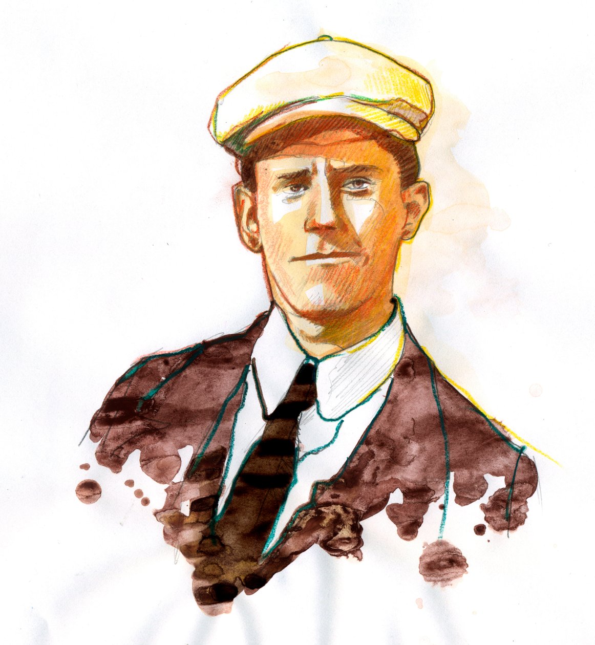 Portrett av forfatteren James Joyce (1882-1941) (Portrett av den irske romanforfatteren og poeten James Joyce) av Alessandro Lonati