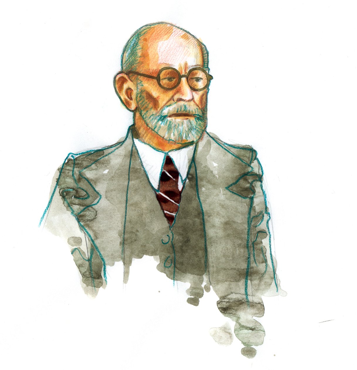 Portrett av nevrologen og psykiateren Sigmund Freud (1856-1939) av Alessandro Lonati