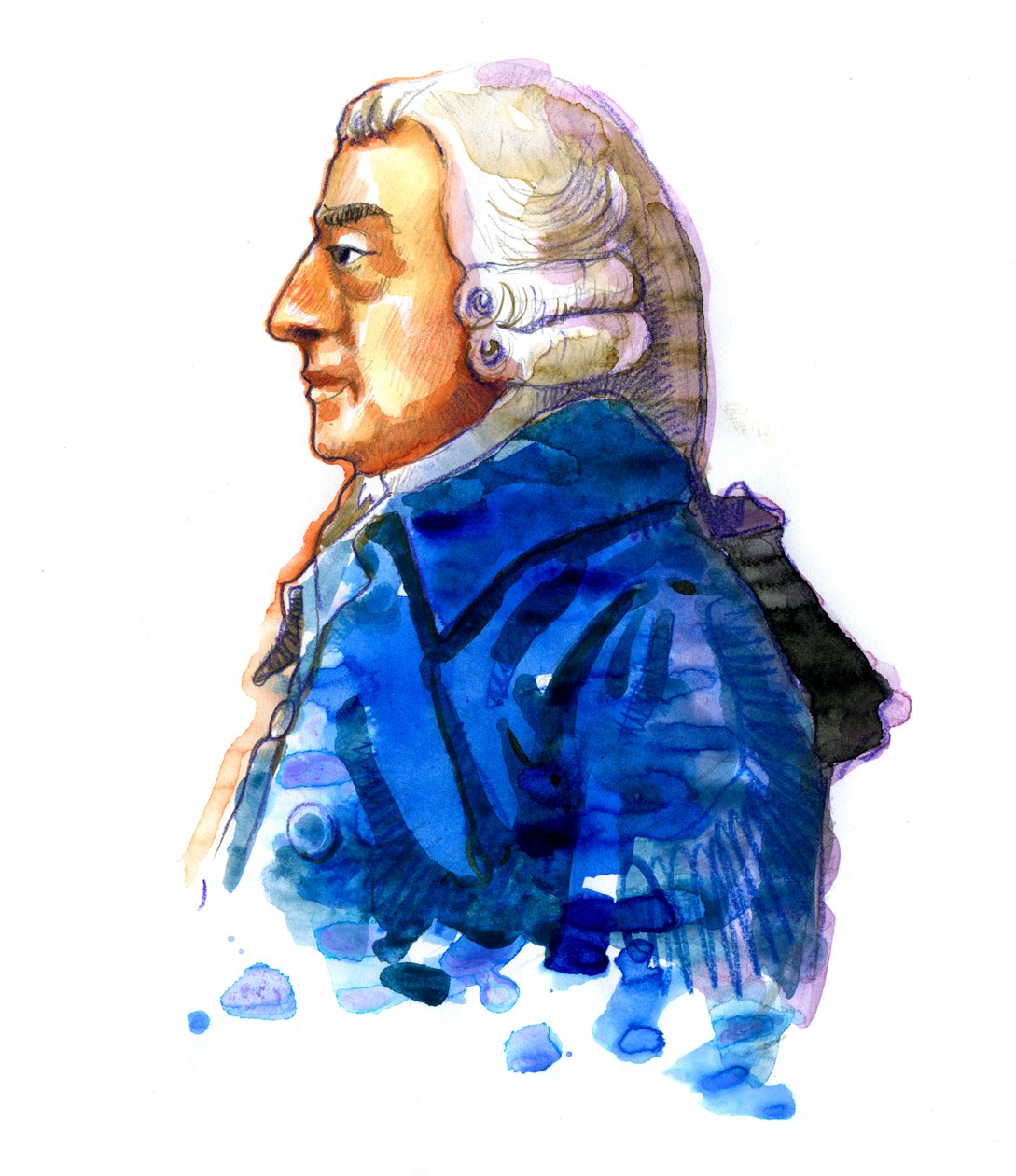 Portrett av filosofen og økonomen Adam Smith (1723-1790) Tegning av Alessandro Lonati