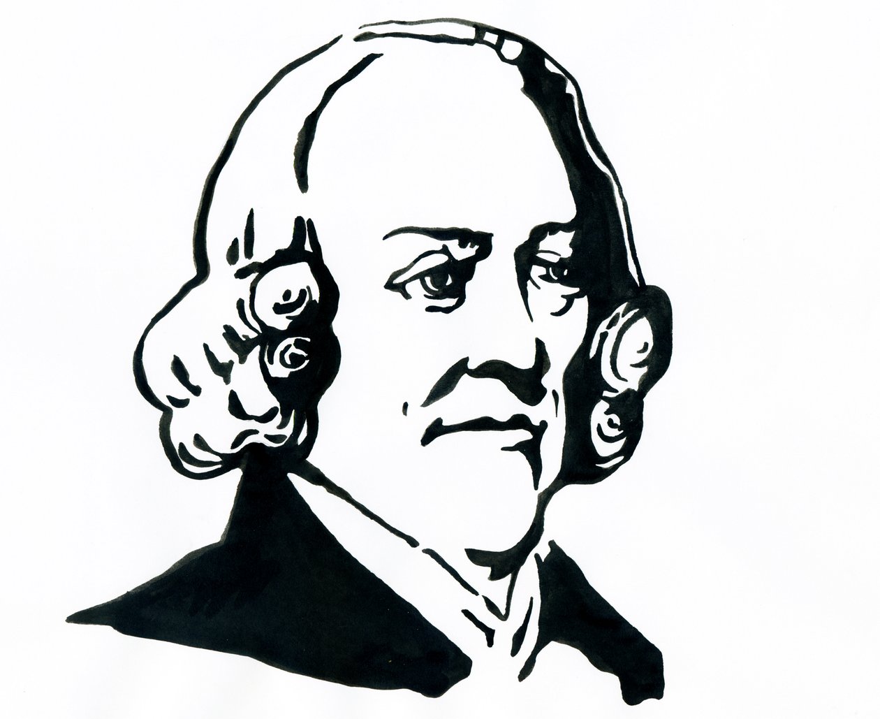Portrett av filosofen og økonomen Adam Smith (1723-1790) Tegning av Alessandro Lonati