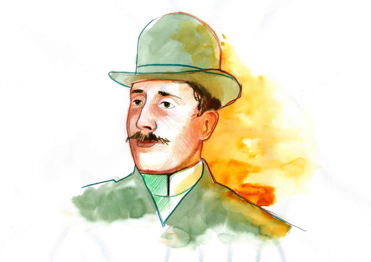 Portrett av poeten Guillaume Apollinaire (1880-1918) (den engelske poeten Guillaume Apollinaire) av Alessandro Lonati