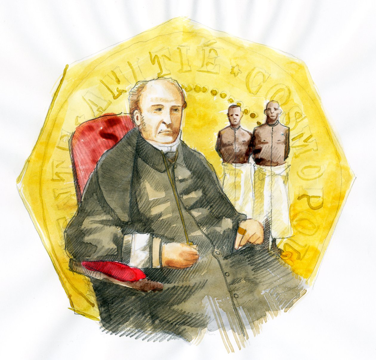 Representasjon av Victor Schoelcher (1804-1893) fransk politiker (Portrett av den franske avskaffelsesforfatteren Victor Schoelcher) Illustrasjon av Alessandro Lonati av Alessandro Lonati