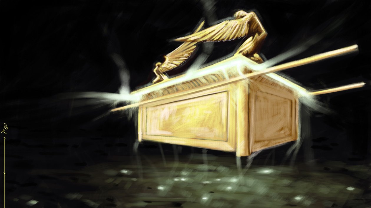 Representasjon av den hellige pakts ark. Illustrasjon av Alesandro Lonati. 2010 av Alessandro Lonati