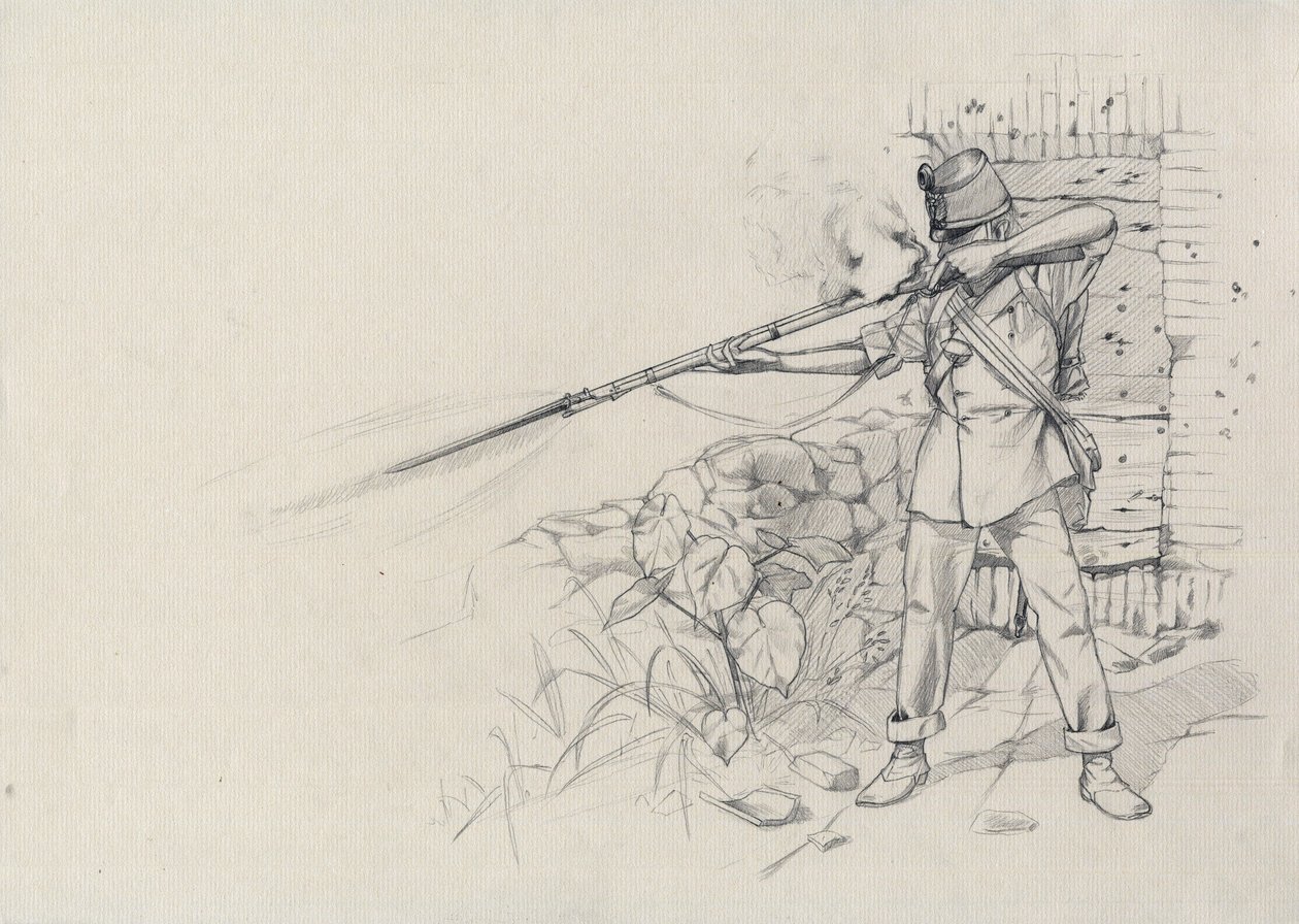 Second Empire (1852-1870): infanteristskyting, soldat fra den østerrikske hæren, østerriksk-ungarsk (østerriksk-ungarsk) av Alessandro Lonati