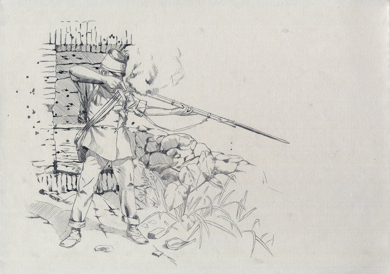 Second Empire (1852-1870): infanteristskyting, soldat fra den østerrikske hæren, østerriksk-ungarsk (østerriksk-ungarsk) av Alessandro Lonati