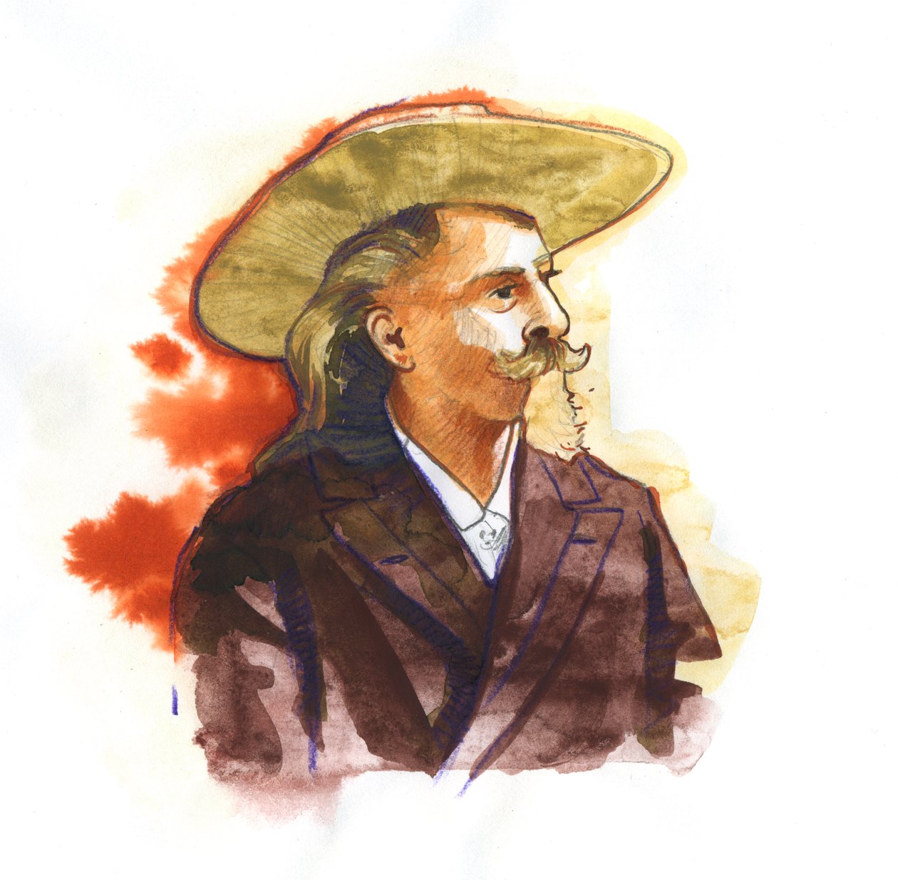 William Frederick Cody - Kjent som Buffalo Bill - Portrett av Buffalo Bill (1846-1917), oberst William Cody av Alessandro Lonati