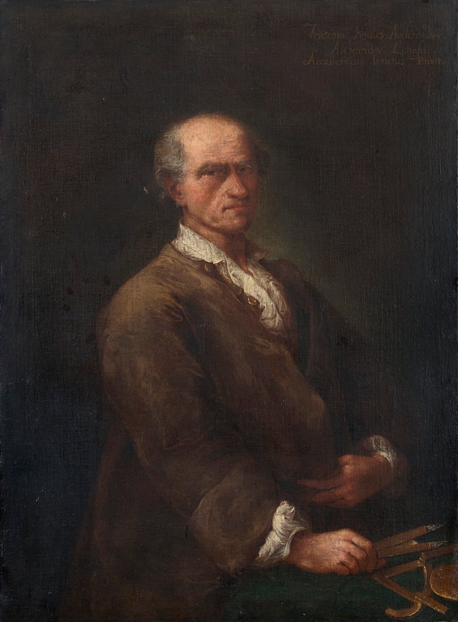 Portrett av Bartolomeo Ferracina 1692-1777, ca 1770. av Alessandro Longhi