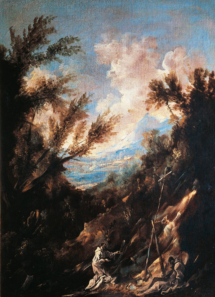 Brødre i tre, av Alessandro Magnasco, kjent som Lissandrino (1667-1749) av Alessandro Magnasco