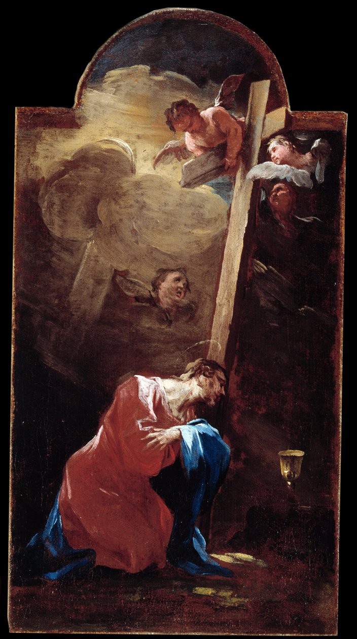 Jesus i hagen Maleri av Alessandro Magnasco dit il Lissandrino (1667-1749) Genes fra 1700-tallet, Musei di Strada Nuova (tidligere Palazzo Bianco) av Alessandro Magnasco