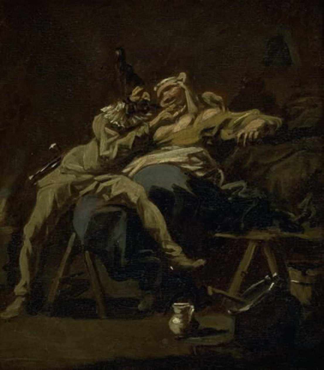 Pulcinella og Colombina av Alessandro Magnasco