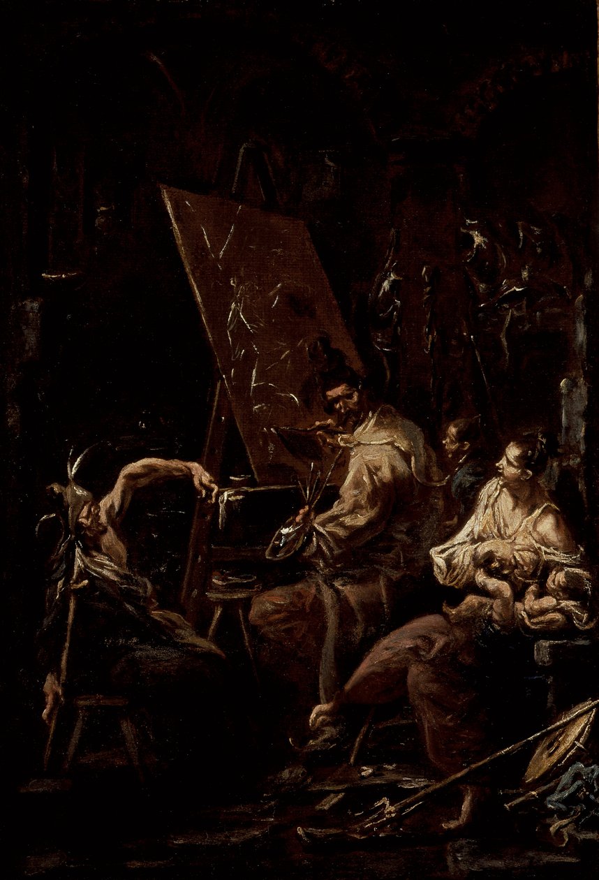 Kunstnerens atelier av Alessandro Magnasco